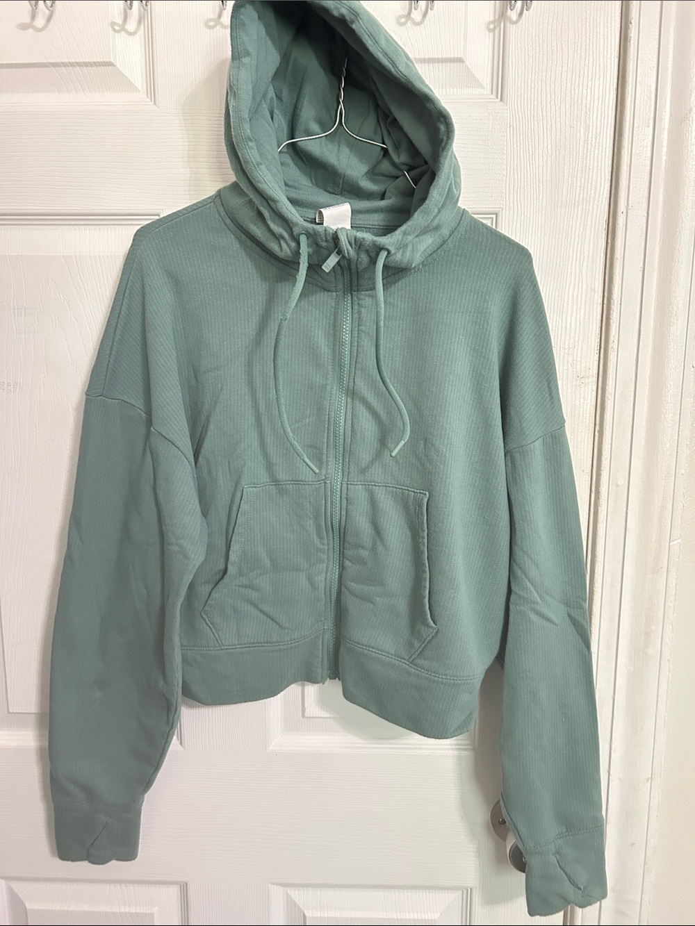 all in motion Cropped Hoodie in Sage